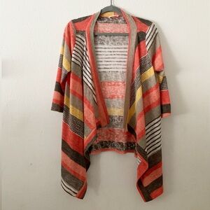 Flamingo Urban Lightweight Colorful Print Open Cardigan M